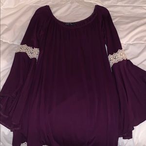 Purple Bell Sleeved Dress